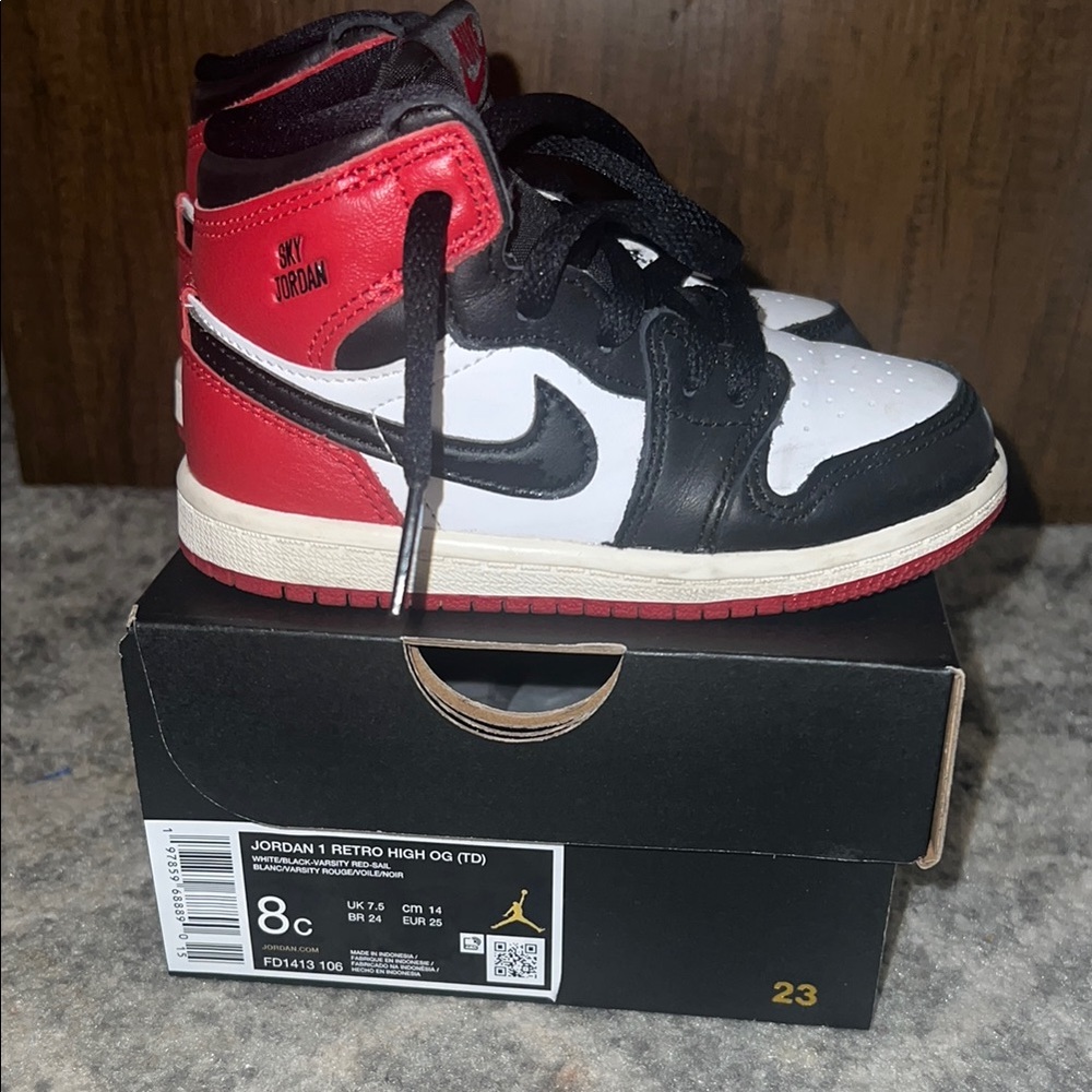 Jordan Black and White High Top Sneakers